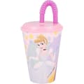 Miniatyrbild 2 av 4: Tataway Plastikkopp rosa och lila Disney Princesser Belle Cendrillon Rapunzel 430 ml, sugrör och mjukt lock