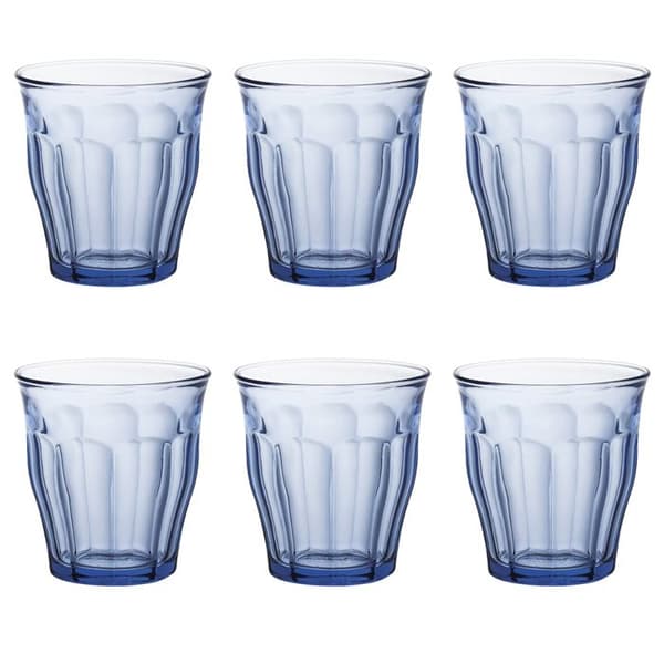 Förpackning med 6 Picardie 25 cl blå muggar - Duralex
