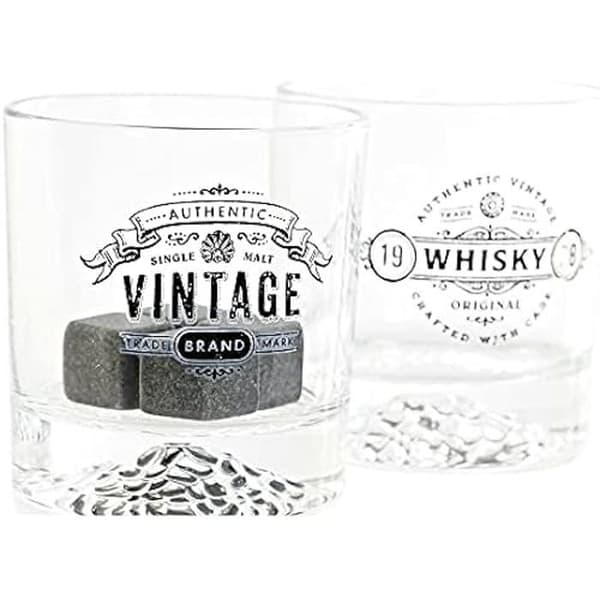 Glasögon - DKD HOME DECOR - Set med 6 - 320 ml - Kristallsten - Flerfärgad