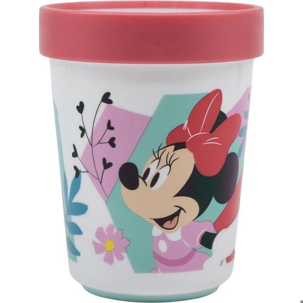 Fruktiga Drycker Tataway Plastglas Rosa Disney Minnie för Flickor 260 Ml med Anti-glid Botten