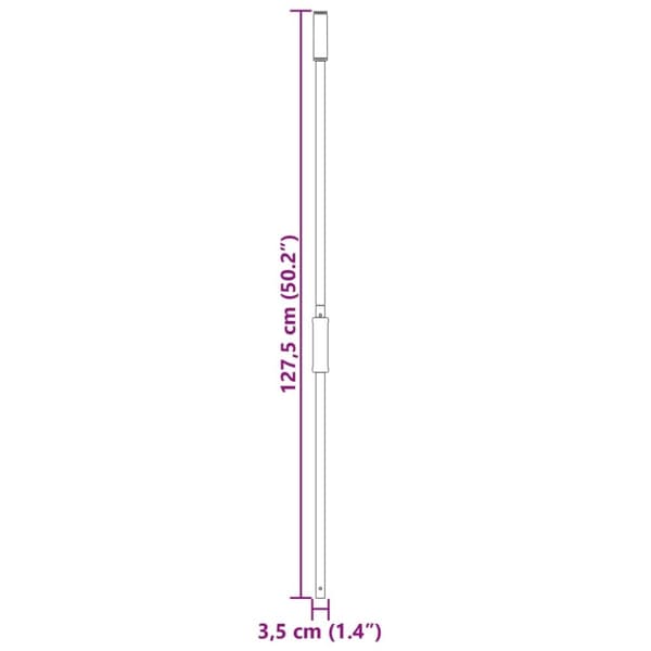vidaXL Skaft till högaffel Ø3,5x127,5 cm svart stål
