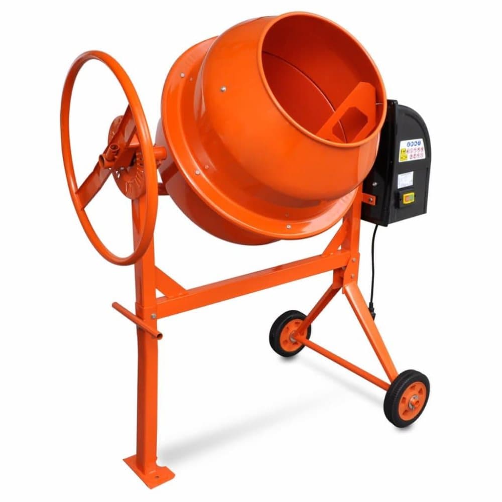vidaXL cementblander 140 l 650 W stål orange