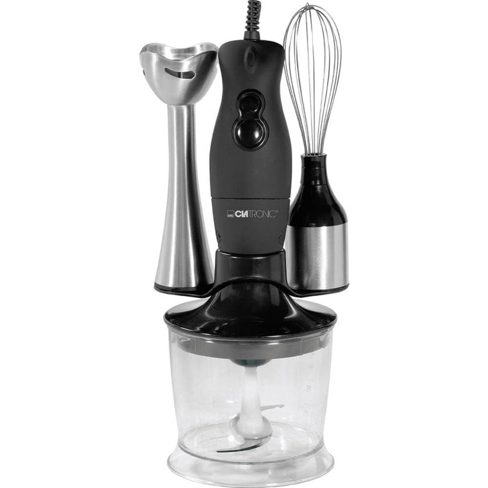 Clatronic SMS3190 Stavmixer 200 W med hackare, Visp, med Shaker Svart
