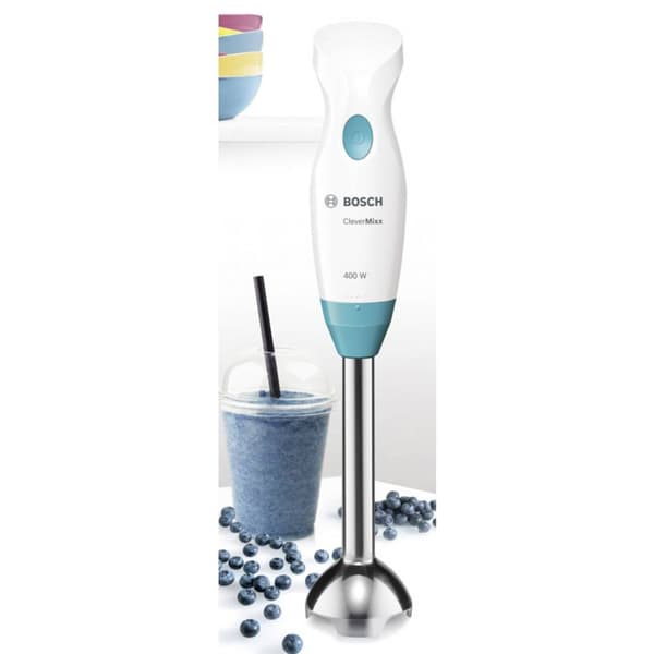 Bosch Haushalt MSM2410DW Stavmixer 400 W med Shaker Vit, Ljusblå