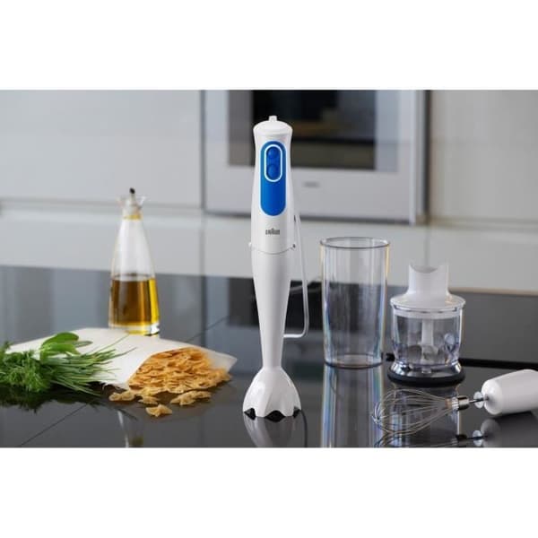 BRAUN Handmixer med omelett hackare - MQ3025WH - Vit och blå