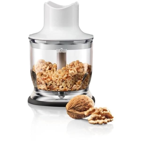 BRAUN Handmixer med omelett hackare - MQ3025WH - Vit och blå