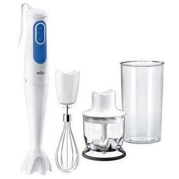 BRAUN Handmixer med omelett hackare - MQ3025WH - Vit och blå