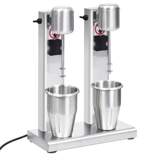 vidaXL Milkshakemaskin med 2 kopper rustfritt stål 2 L