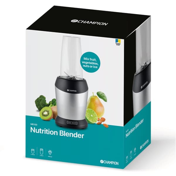 Champion Nutrition Blender 1000W MB100 Sort/Sølv