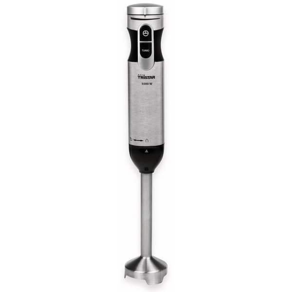 Tristar MX-4829 Stavmixer 1000 W med mätglas, steglös hastighetsjustering, Turbofunktion Rostfritt stål, Svart
