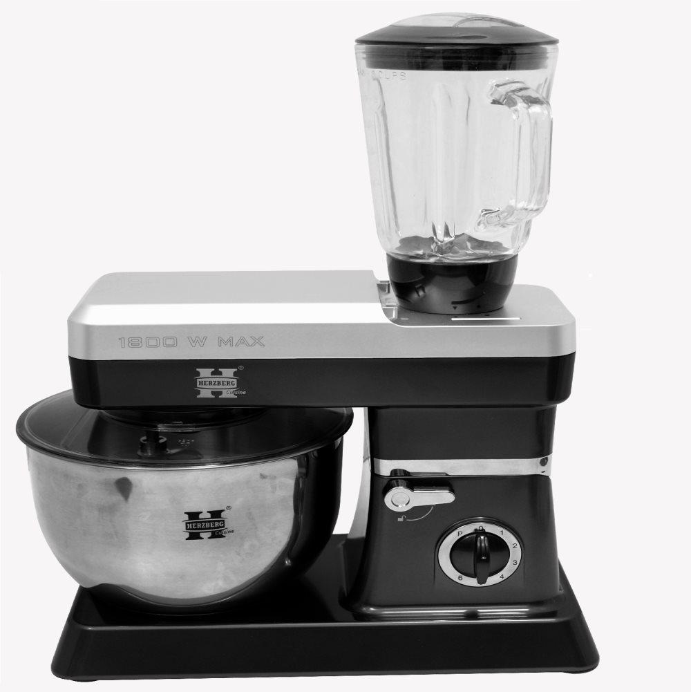 Herzberg Mixer köksmaskin och Matberedare, 6,5L svart