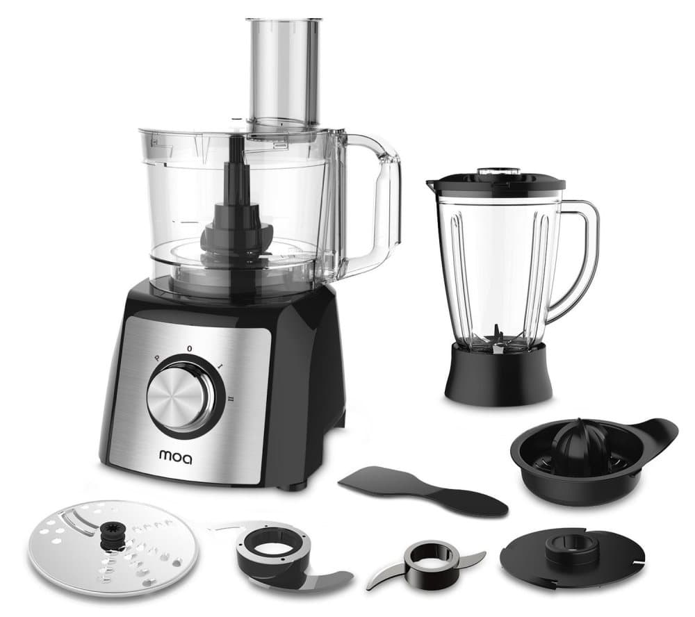 MOA Matberedare rostfritt stål 1200W Med tillbehör