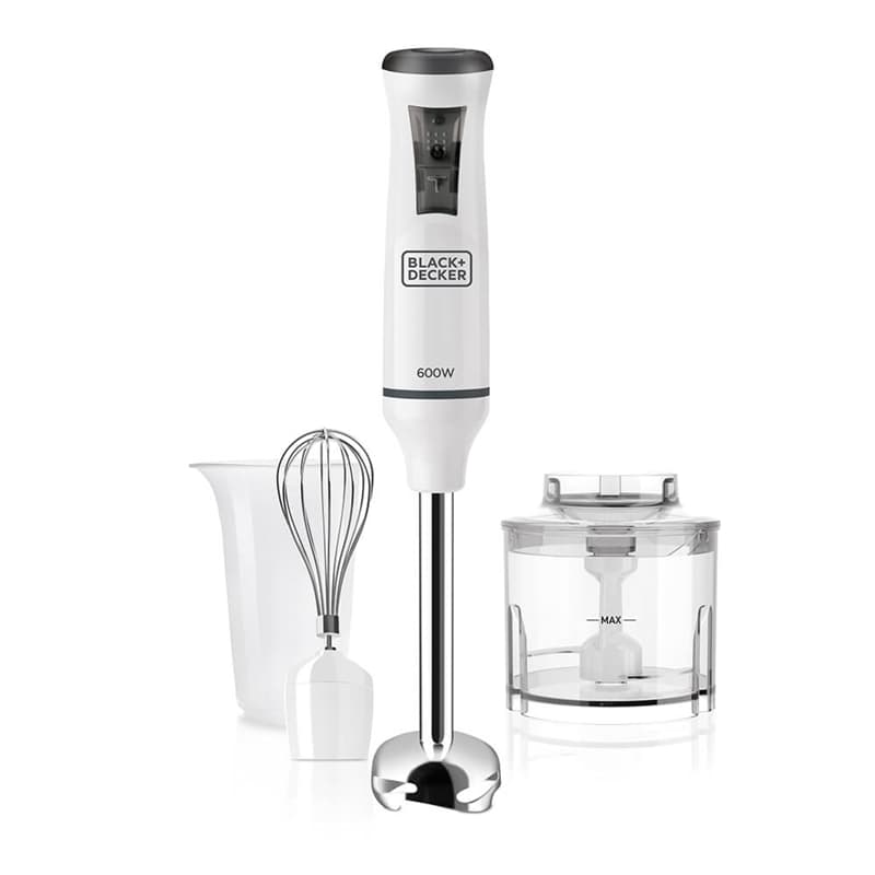 BLACK+DECKER Stavmixer Med Tillbehör 600W Vit