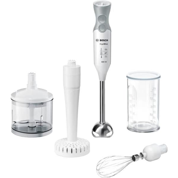 Stavmixer - BOSCH - MSM66155 - Vit / grå - Effekt: 600 Watt - Kraftfull mixer: 11200 rpm