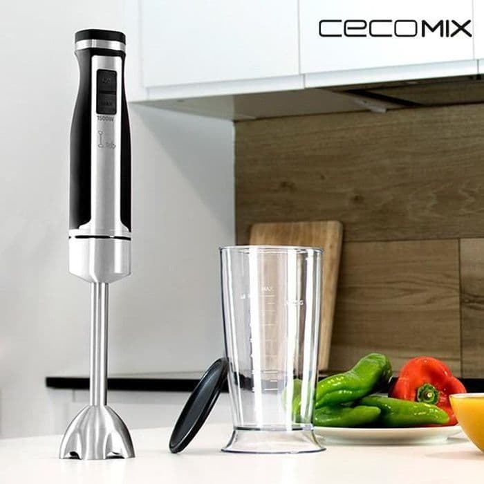 Doppningsmixer med 21 hastigheter och Turbo 1500W - Matmixer med lock mot stänk