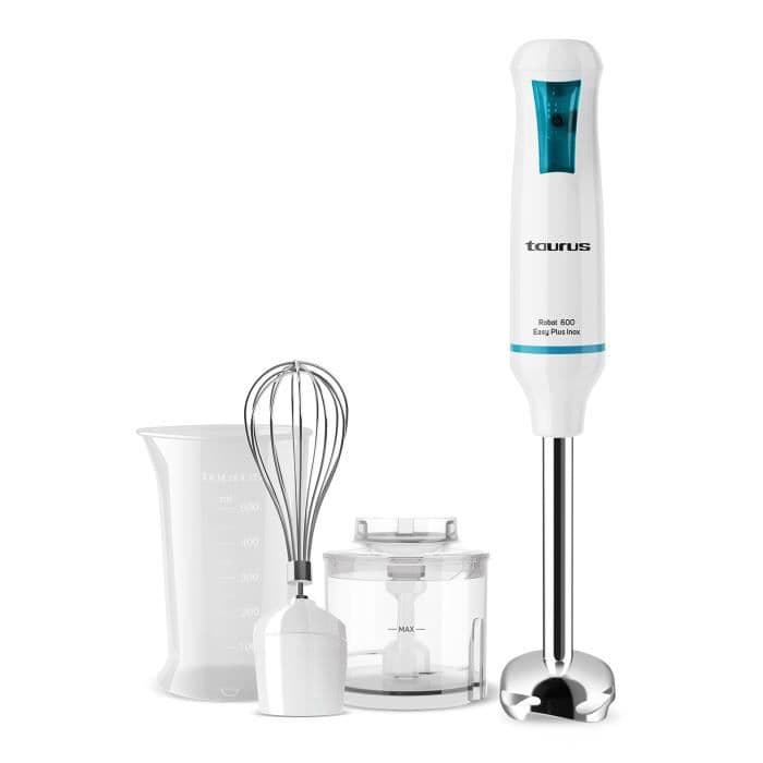 Taurus Robot 600 Easy Plus Inox 3-i-1 doppmixer, 600W, 20 hastigheter + Turbo, 3 tillbehör, antistänksystem