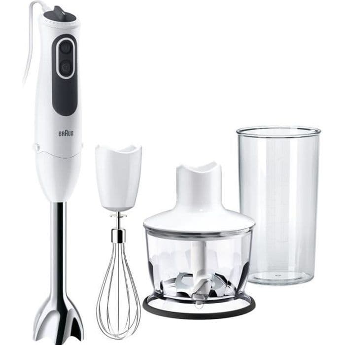 BRAUN MQ3135WH stavmixer med hackare - Vit