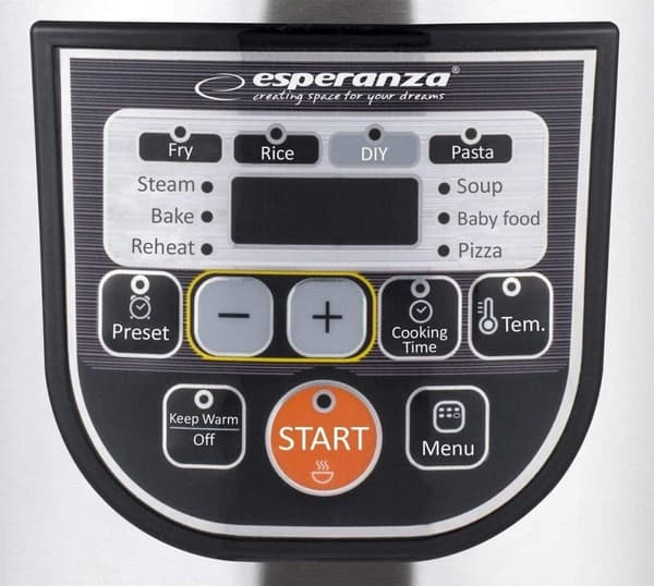 Esperanza EKG011 multikomfur 5 L 860 W Sort, Rustfrit stål