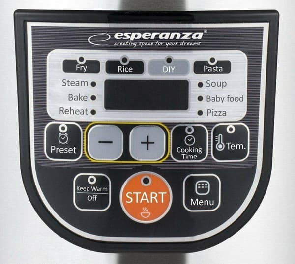 Esperanza EKG011 multikomfur 5 L 860 W Sort, Rustfrit stål