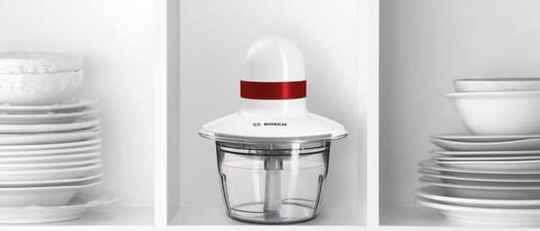 Bosch MMRP1000 sähköinen ruokasilppuri 0,8 L 400 W Punainen, Läpinäkyvä, Valkoinen