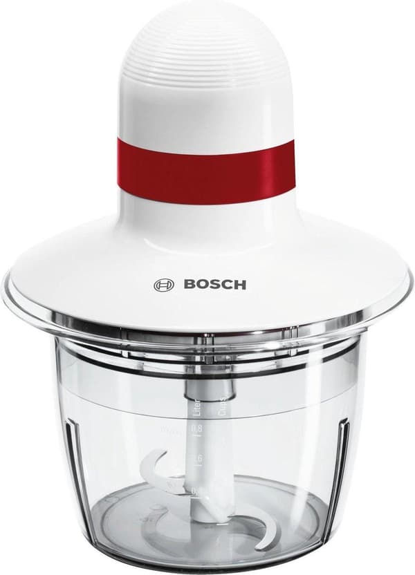 Bosch MMRP1000 sähköinen ruokasilppuri 0,8 L 400 W Punainen, Läpinäkyvä, Valkoinen