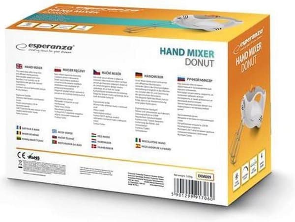 Esperanza EKM009 Handmixer Grå, Vit 250 W