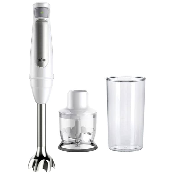 Braun MQ7020 WH Stavmixer 1000 W BPA-fri, steglös hastighetsjustering, med Shaker Vit, Silver