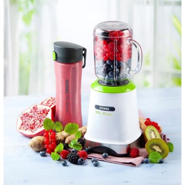 DOMO DO713BL - Blender Slushy - 300W - Mixer och flaska - 600ml glasburk - Felsäker