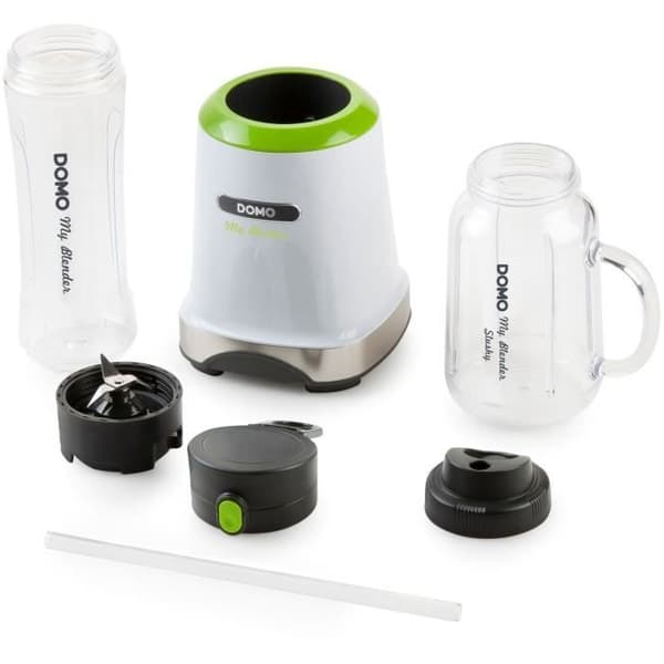 DOMO DO713BL - Blender Slushy - 300W - Mixer och flaska - 600ml glasburk - Felsäker