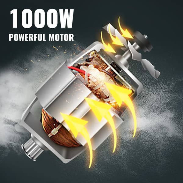 1000W 4 i 1 ställblandare med 5L skål och 3 tillbehör, fyra praktiska funktioner, 6+puls hastigheter, lutande huvud och anti-halk design