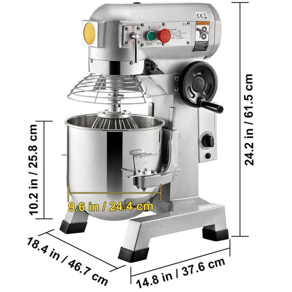 450W multifunktionell elektrisk matblandare med 11L mixerskål och 3 vispar, 3 justerbara hastigheter, timingfunktion, säkerhetsdesign