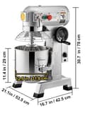 Miniatyrbild 7 av 7: 750W multifunktionell elektrisk matblandare med 22L mixerskål och 3 vispar, 3 justerbara hastigheter, timingfunktion, säkerhetsdesign