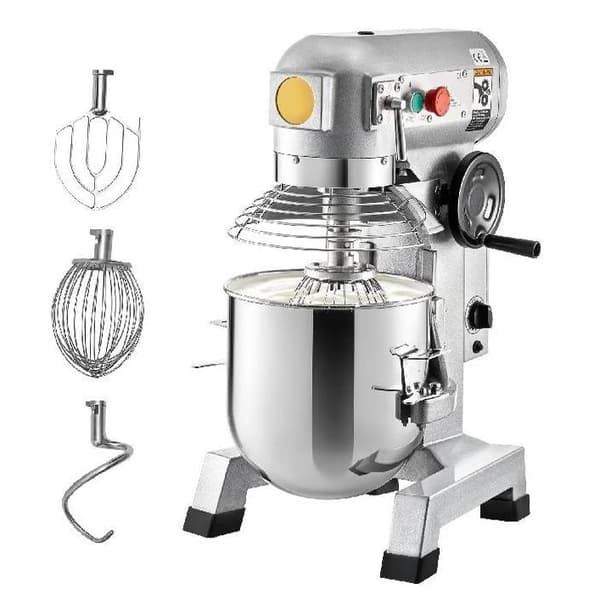 1100W multifunktionell elektrisk matblandare med 33L mixerskål och 3 vispar, 3 justerbara hastigheter, timingfunktion, säkerhetsdesign