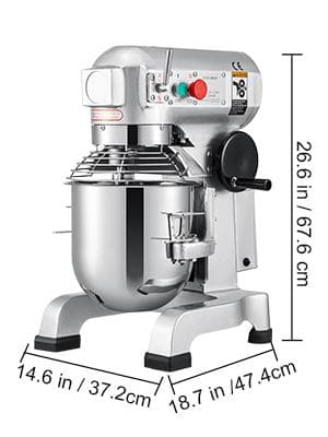 16,5L 600W kommersiell elektrisk matblandare med 3 vispar, 3 justerbara hastigheter, skyddande design, lätt att använda och rengöra