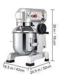 Miniatyrbild 10 av 10: 22L 750W kommersiell elektrisk matblandare med 3 vispar, 3 justerbara hastigheter, skyddande design, lätt att använda och rengöra