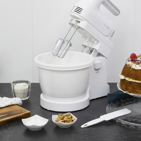 Cecotec Hand mixer with self-rotary bowl, 500 W, 5 speed levels. Turbo function and 3 stainless-steel accessories.