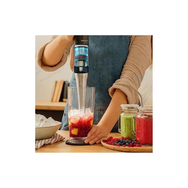 Cecotec 1500 W hand blender, TotalDestroy technology with 4 black-titanium blades with scissor effect and PerreoMove system that moves the blades up