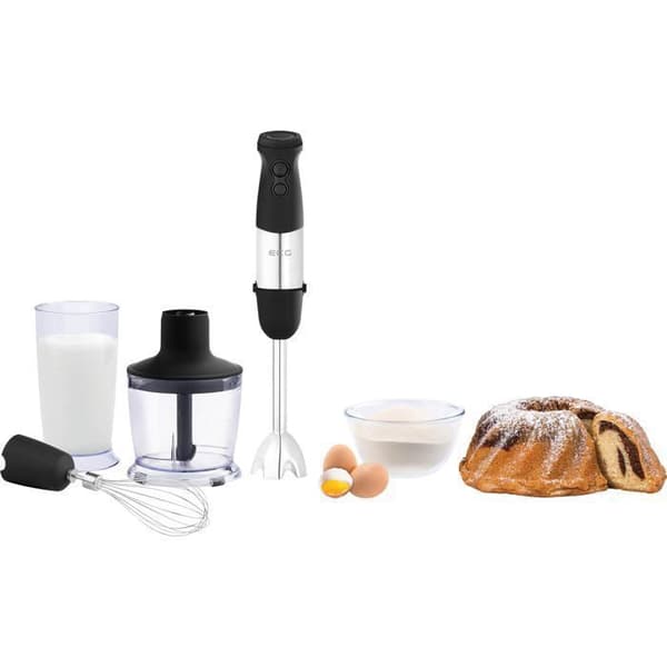 Handmixare ECG RM 750 – 750 W – Rostfri fot – Visp, 500 ml hackare, 600 ml kopp – Tyst & lätt