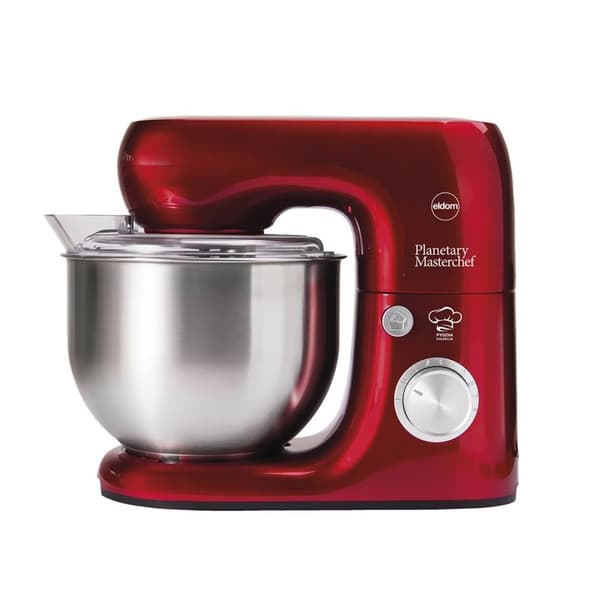 Mixer med skål - køkkenmixer - 800W - 8 hastighedsniveauer - rød