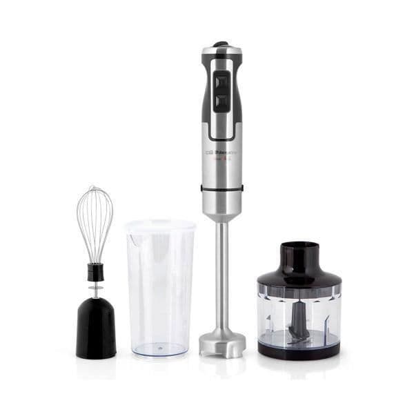 ORBEGOZO BT 2760 stavmixer med ergonomiskt handtag, soft touch-omkopplare, hastighetsväljare med ljus, två