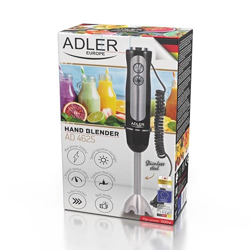 ADLER AD 4625B Stavblender Rustfrit stål 1500 W Sort