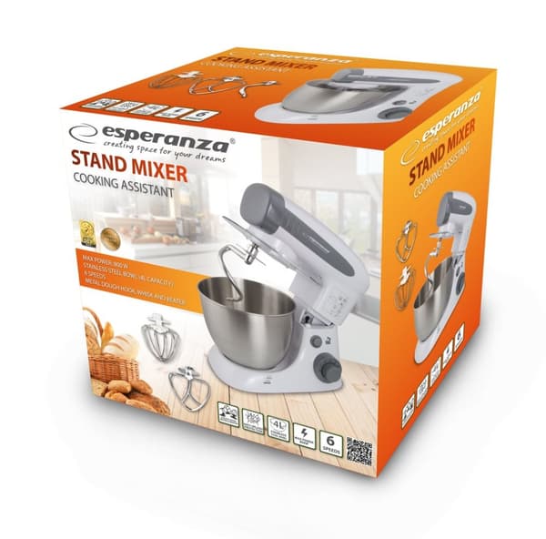 ESPERANZA COOKING ASSISTA EKM024 foodprocessor 4 L Hvid 800 W