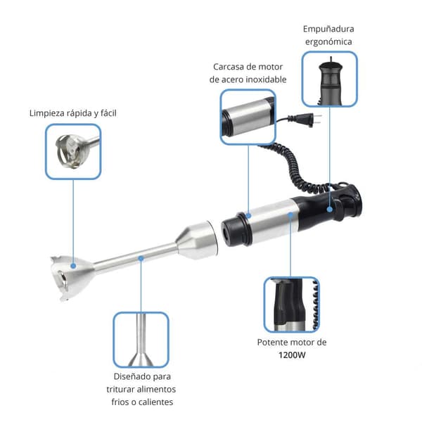 Tm Electron Håndmixer Tmpba016 1200w Transparent One Size / EU Plug