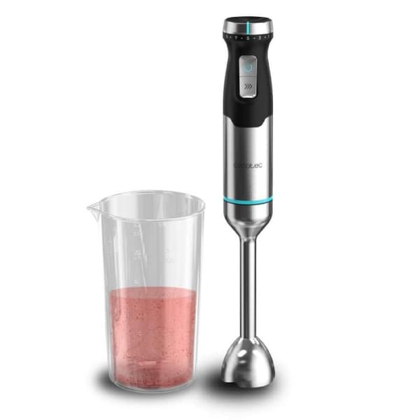 Cecotec 2300-W hand blender, CrossBlades technology with 4 blades coated with black titanium, XL arm, splashproof blade protection and speed knob wit