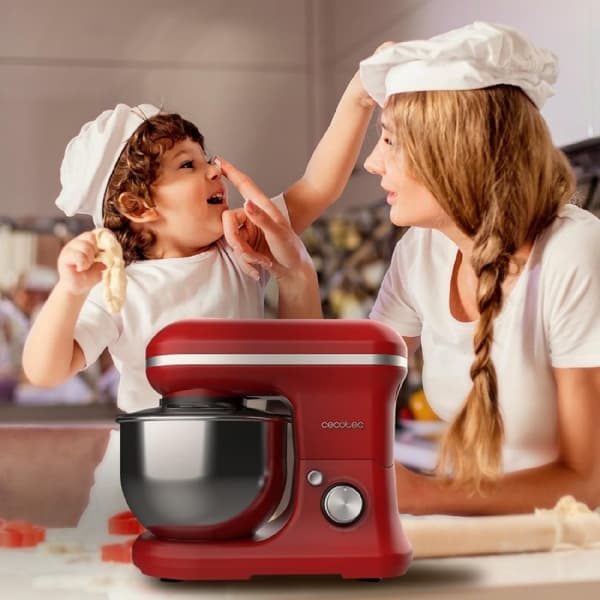Cecotec 5-function stand mixer with elegant design and accessories for mixing and kneading. Includes ice cream making function.