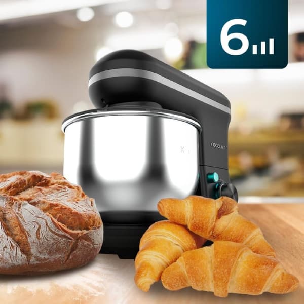 Cecotec 5-function stand mixer with elegant design and accessories for mixing and kneading. Includes ice cream making function.