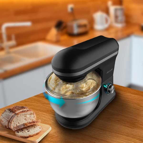 Cecotec 5-function stand mixer with elegant design and accessories for mixing and kneading. Includes ice cream making function.