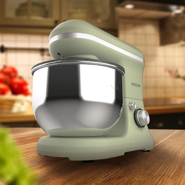 Cecotec 5-function stand mixer with elegant design and accessories for mixing and kneading. Includes ice cream making function.
