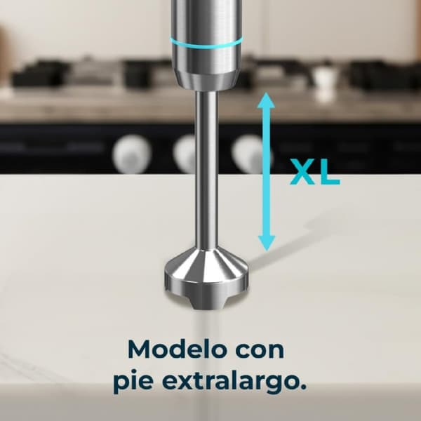 Cecotec 1100-W hand blender, CrossBlades technology with 4 blades coated with black titanium, XL arm, splashproof blade protection and speed knob wit