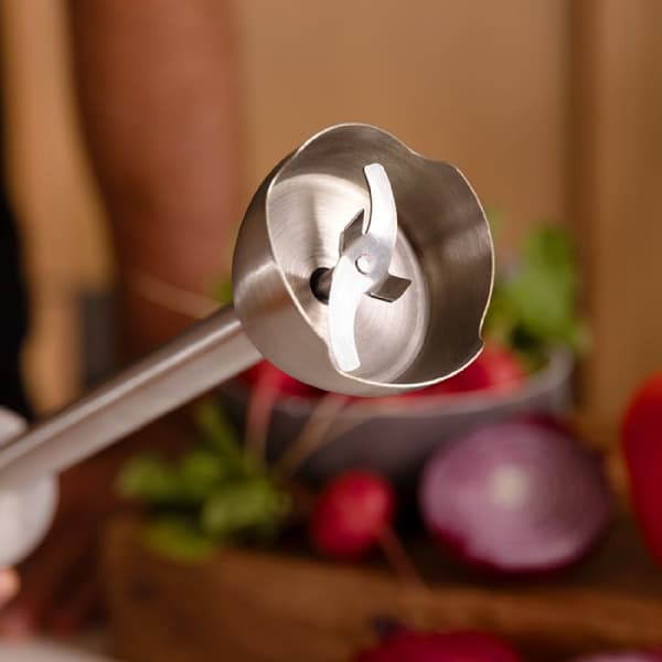 Cecotec 2300-W hand blender, CrossBlades technology with 4 blades coated with black titanium, XL arm, splashproof blade protection and speed knob wit